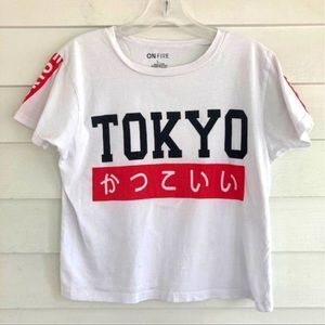 SOLD//Tokyo “On Fire” Crop Tee